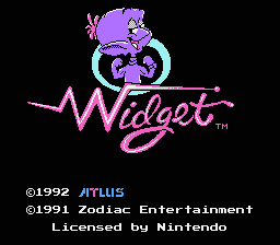 Widget (NES) screenshot: Title screen