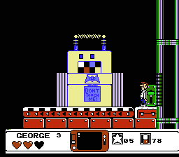 The Jetsons: Cogswell's Caper (NES) screenshot: Sabotaging the machine.