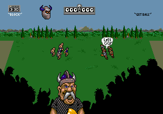 Pigskin 621 AD (Genesis) screenshot: Let's go, warriors!