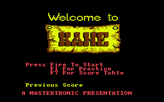 Kane (Commodore 64) screenshot: Menu