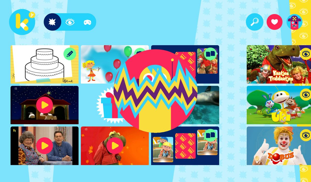 Ketnet Junior (Android) screenshot: Click the present for a short, interactive animation