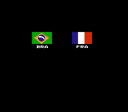 Ultimate League Soccer (NES) screenshot: Next match: Brazil vs France.