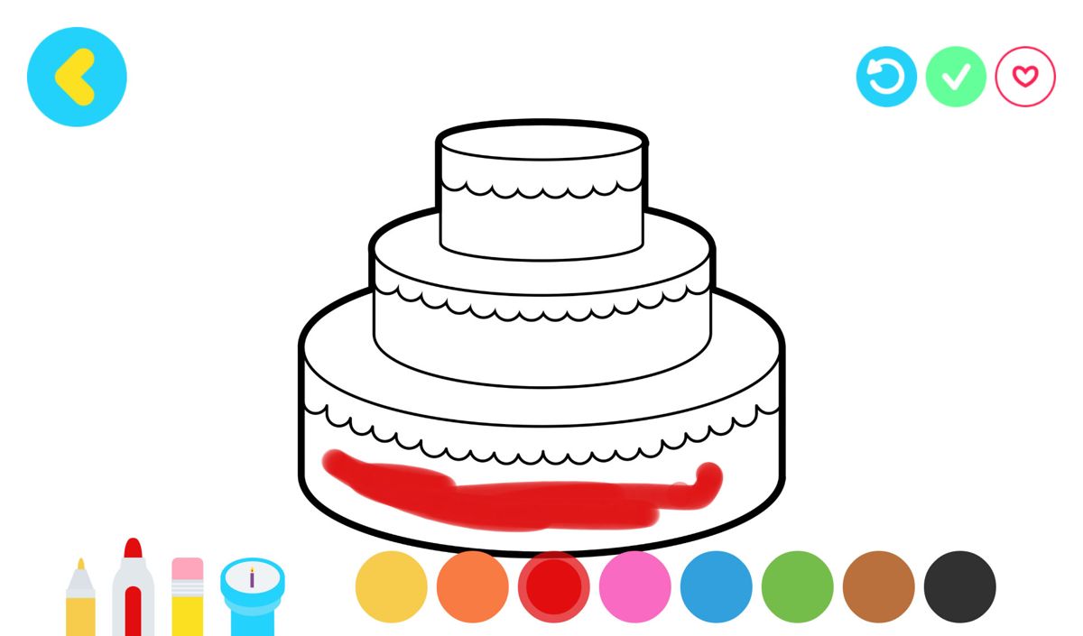 Ketnet Junior (Android) screenshot: Colouring a cake.