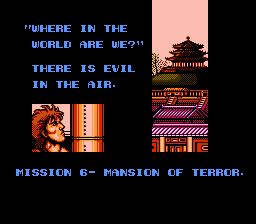 Double Dragon II: The Revenge (NES) screenshot: What lies within the devil's mansion?