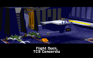 Wing Commander II: Vengeance of the Kilrathi (DOS) screenshot: The flight deck. (MCGA/VGA)