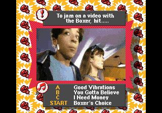 Make My Video: Marky Mark and the Funky Bunch (SEGA CD) screenshot: Selecting the people who will decide on video specifications -- ask the boxer?