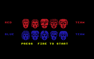 Street Cred Football (Commodore 64) screenshot: Overview of both teams