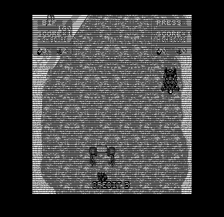 Toobin' (DOS) screenshot: Out of control on the river (Hercules Monochrome)