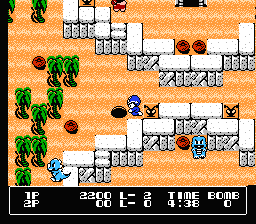Booby Kids (NES) screenshot: Setting a trap