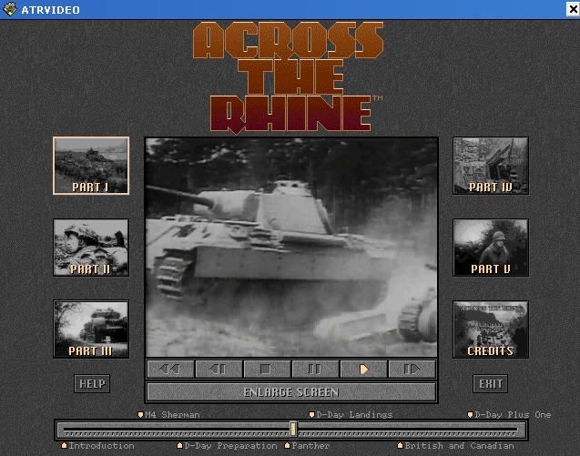 Across the Rhine (DOS) screenshot: The video documentary