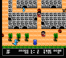 Booby Kids (NES) screenshot: Uh-oh, where can I go?..