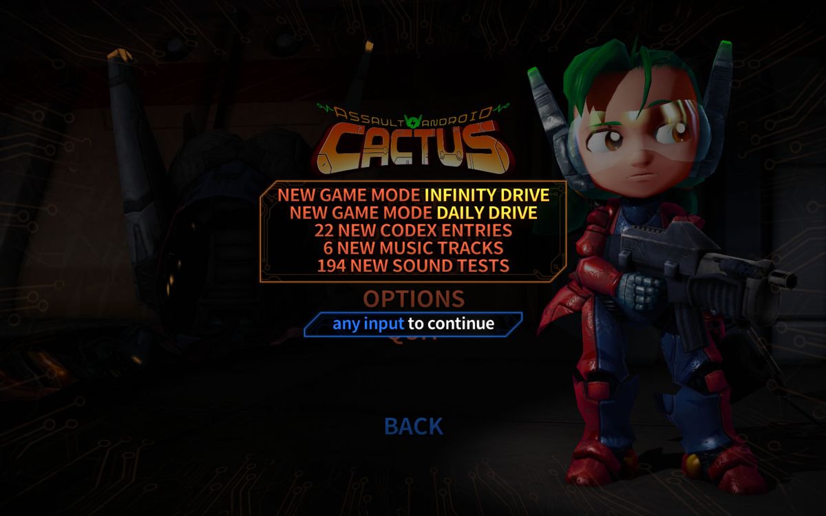Assault Android Cactus (Windows) screenshot: New game elements have been unlocked.