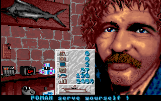 Big Game Fishing (DOS) screenshot: In the shop (VGA)