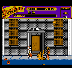 Who Framed Roger Rabbit (NES) screenshot: It looks like Eddie is down for the count