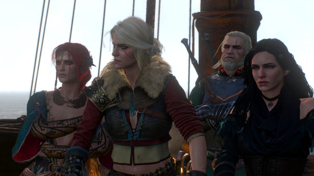 The Witcher 3: Wild Hunt - Alternative Look for Ciri (PlayStation 4) screenshot: The trio along with Geralt embarking on the final joint adventure