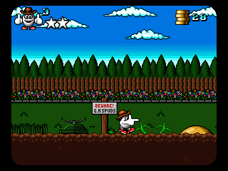 Giddy 3: The Retro Eggsperience (DOS) screenshot: Spuds