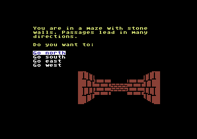 Danger Mouse in the Black Forest Chateau (Commodore 64) screenshot: Find your way through the maze