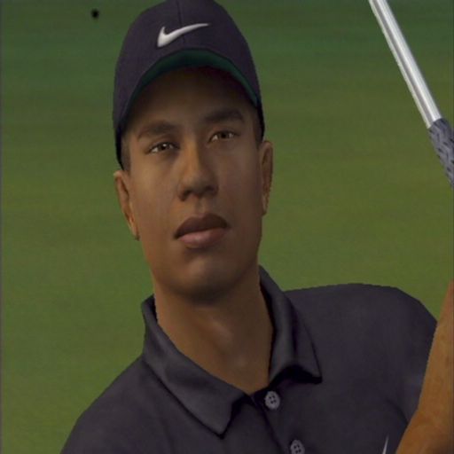 Tiger Woods PGA Tour 2003 (PlayStation 2) screenshot: After the title screen is an animated sequence showing Tiger Woods in action