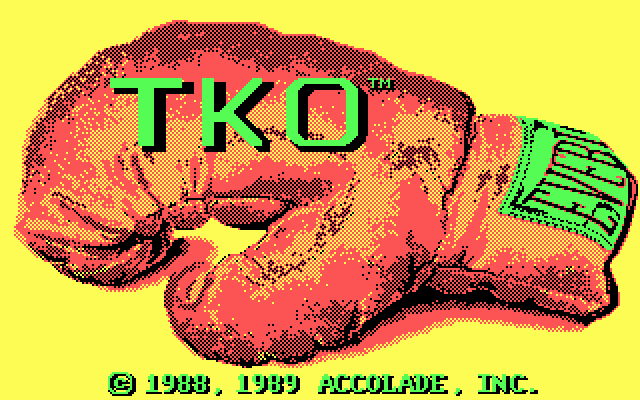 TKO (DOS) screenshot: Title screen (CGA)