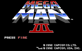 Mega Man 3: The Robots are Revolting (DOS) screenshot: Title Screen