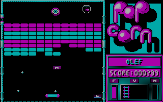 Popcorn (DOS) screenshot: It's nice to have three balls! Uh... you know what I mean
