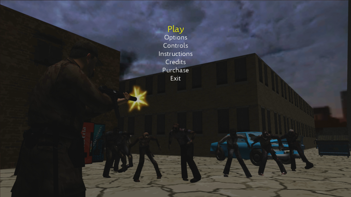 The Co-Op Zombie Game 2 (Xbox 360) screenshot: Main menu (Trial version)