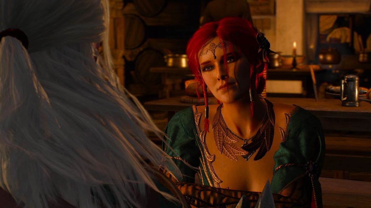 The Witcher 3: Wild Hunt - Alternative Look for Triss (PlayStation 4) screenshot: Geralt and Triss have their happy ending