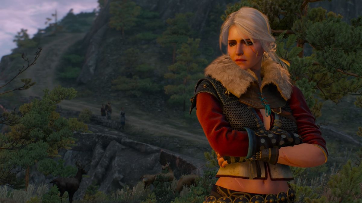 The Witcher 3: Wild Hunt - Alternative Look for Ciri (PlayStation 4) screenshot: Paying respects to a fallen friend