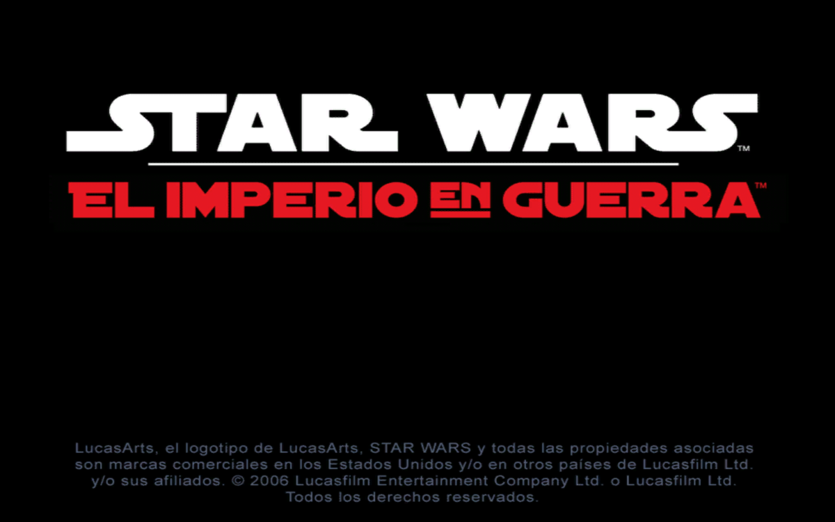 Star Wars: Empire at War (Windows) screenshot: Title Screen (Spanish Version)