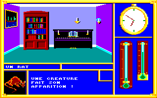 Invitation (Amstrad CPC) screenshot: Encountering the Rat...