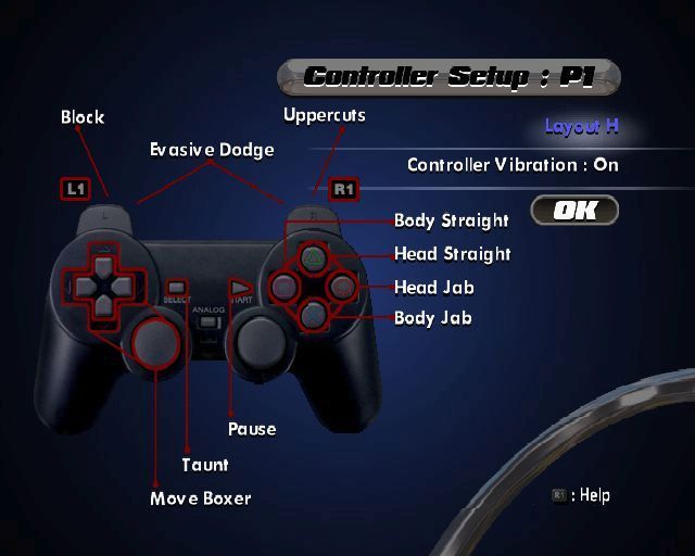 Rocky: Legends (PlayStation 2) screenshot: There are eight controller configurations to choose from