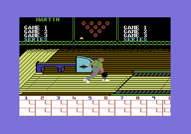 Superstar Indoor Sports (Commodore 64) screenshot: Unleashing