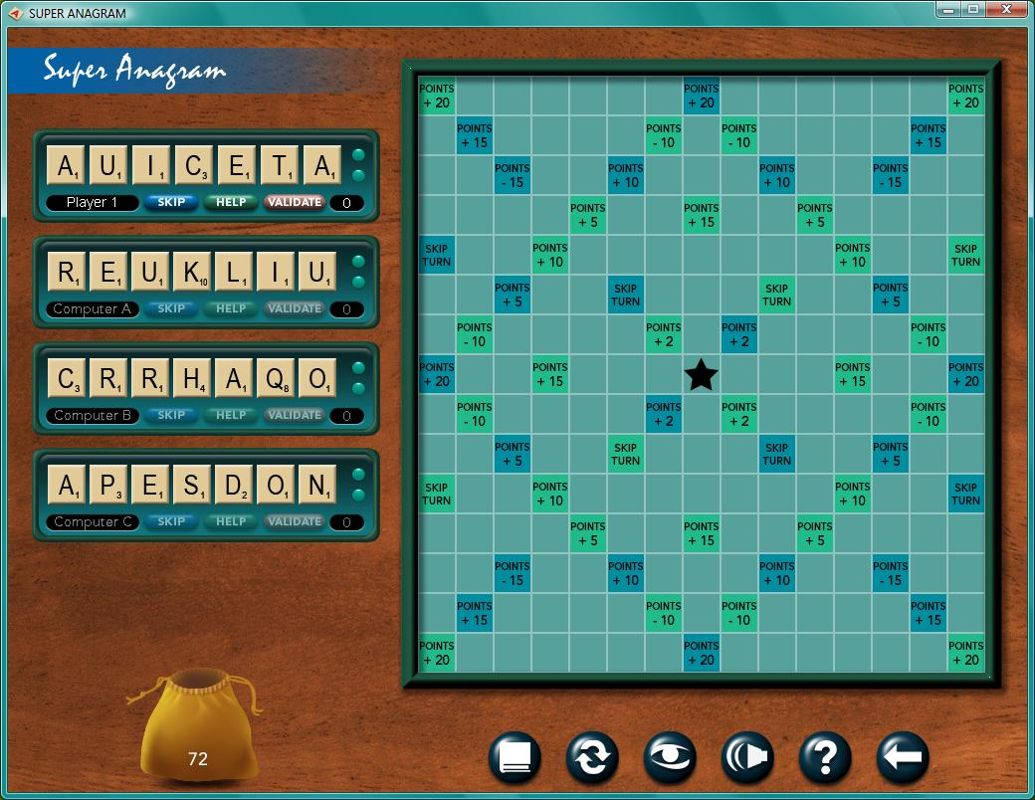 Super Anagram Jeux de lettres (Windows) screenshot: Super Anagram Mode.