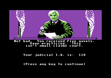 Crime and Punishment (Commodore 64) screenshot: Touché