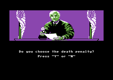 Crime and Punishment (Commodore 64) screenshot: Does it actually deter would-be criminals?