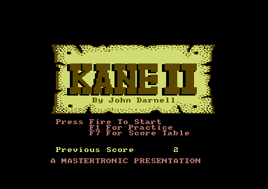 Kane 2 (Commodore 64) screenshot: Title