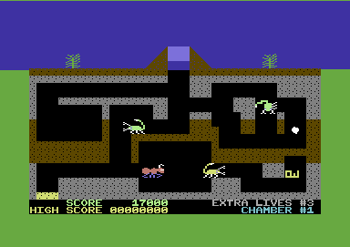 Fire Ant (Commodore 64) screenshot: Just opened one of the yellow doors