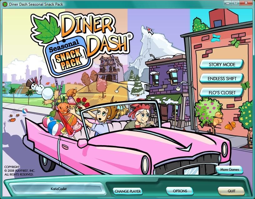 Diner Dash: Seasonal Snack Pack (Windows) screenshot: Title screen.