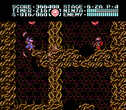 Ninja Gaiden III: The Ancient Ship of Doom (NES) screenshot: Stage 6-2: stay sharp or else you'll sink into the floors