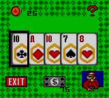 Poker Face Paul's Poker (Game Gear) screenshot: Video Poker in progress