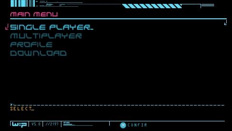 WipEout Pure (PSP) screenshot: Main menu