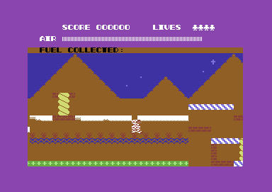 Demons of Topaz (Commodore 64) screenshot: Fell into fire and lost a life