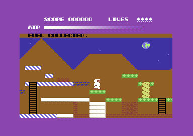 Demons of Topaz (Commodore 64) screenshot: I can see Earth from here