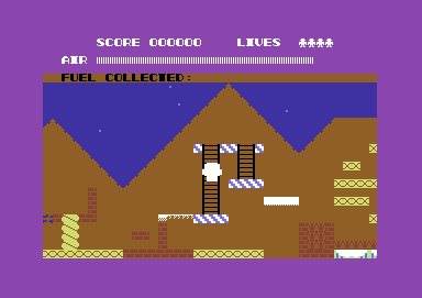 Demons of Topaz (Commodore 64) screenshot: Navigating a ladder