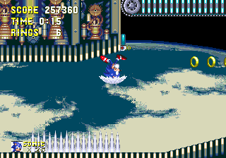 Sonic & Knuckles (Genesis) screenshot: Death Egg (Upside Down!)