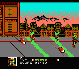 Toxic Crusaders (NES) screenshot: Avoid the barrels