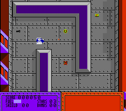 Vindicators (NES) screenshot: Make your way around those walls...