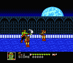 Toxic Crusaders (NES) screenshot: The blue planet is watching over us...