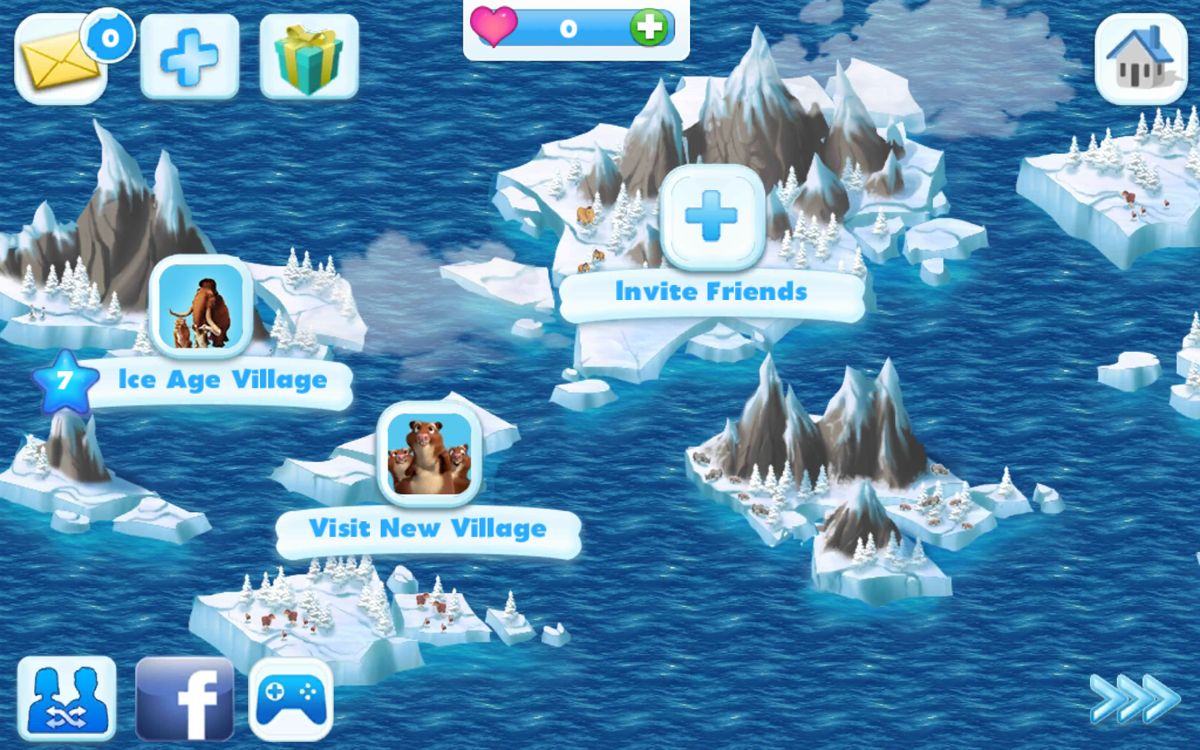 Ice Age: Village (Android) screenshot: The social hub