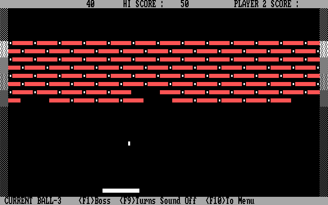 FriendlyWare P.C. Arcade (PC Booter) screenshot: Brick Breaker